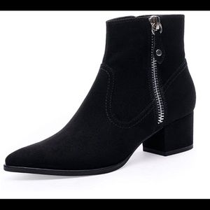 Women’s suede heeled booties
